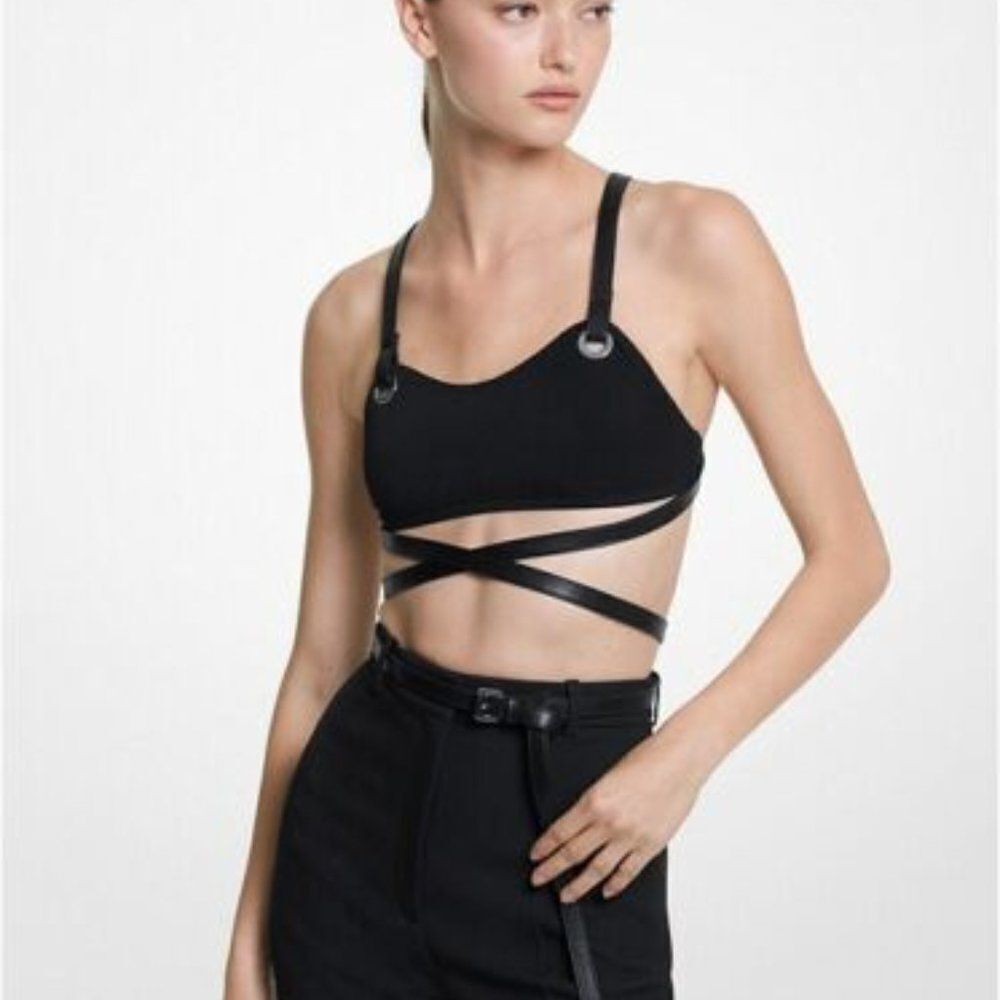Michael Kors Women Brown Collection Swimsuit Crepe Belted Bikini Set Siz… - Picture 4 of 10